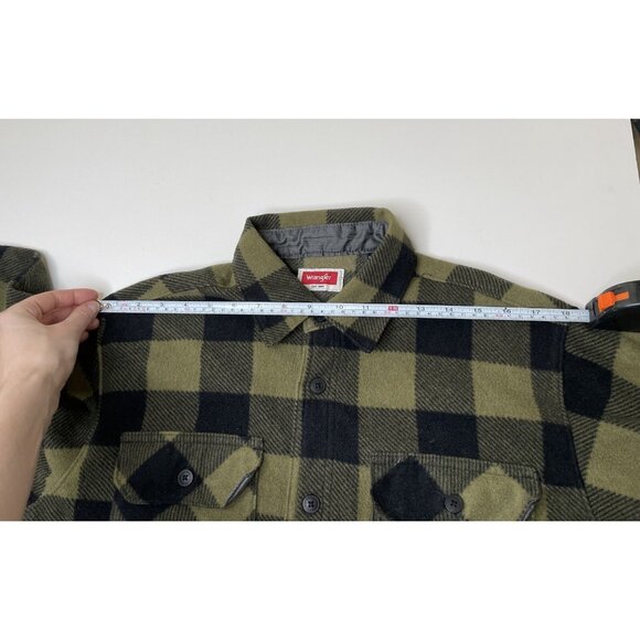 VTG Wrangler Men’s Buffalo Plaid Flannel Shirt Long Sleeve Button Up Pockets M - Picture 10 of 10